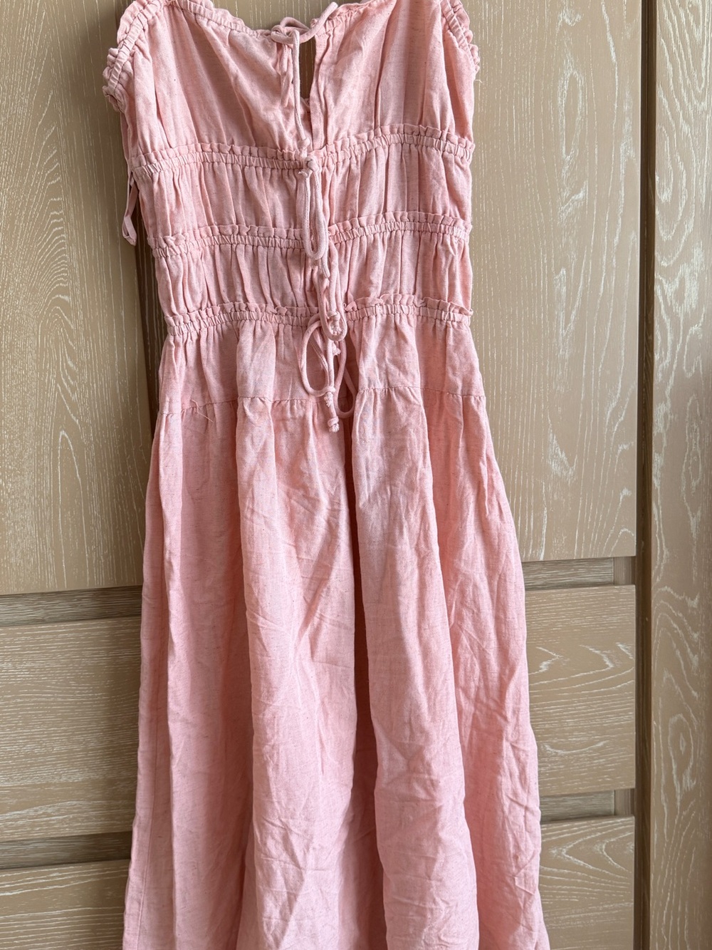 SIM & SAM Smocked Pink Summer Maxi Dress
